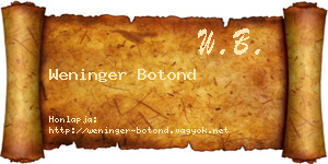 Weninger Botond névjegykártya